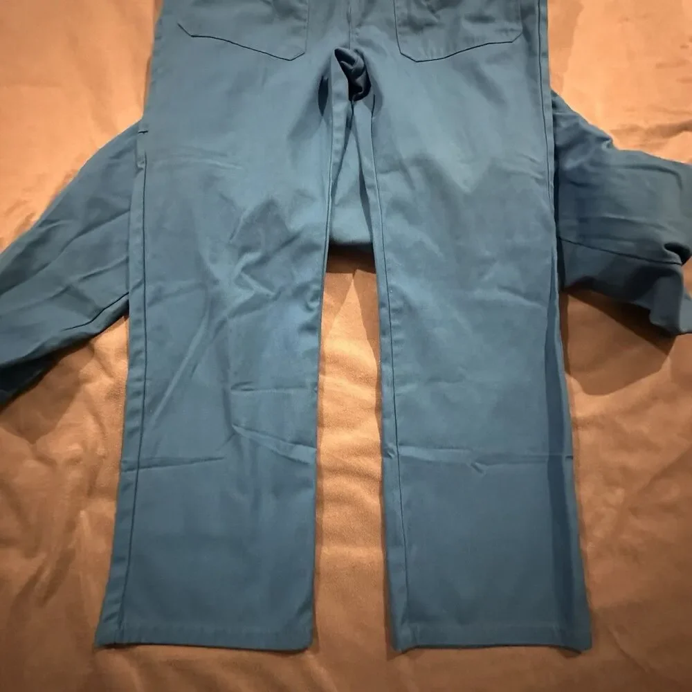 Vintage 80s French Overalls Mens 50 Workwear Zip Collar Canvas Cotton Reinforce